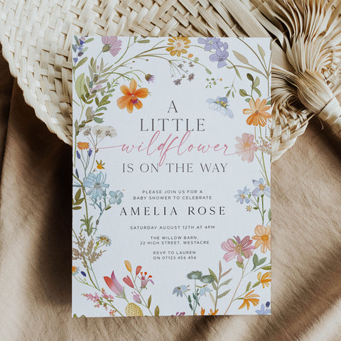 A Little Wildflower Is On The Way Invitation