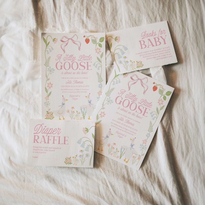 Girl Silly Goose Invitation Set