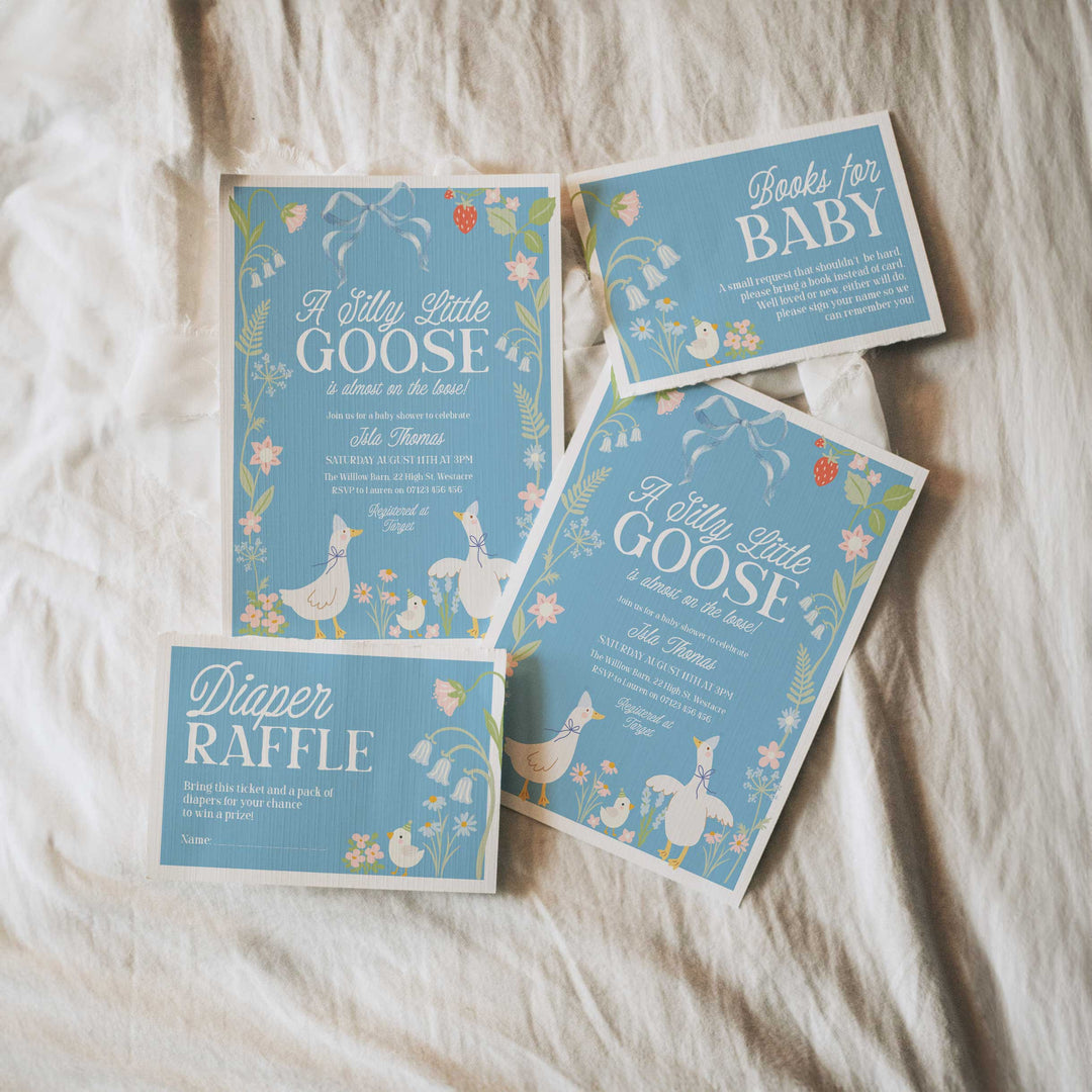 Blue Silly Goose Invitation Set
