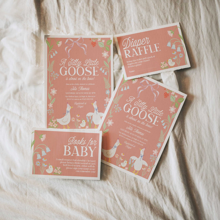 Pink Silly Goose Invitation Set