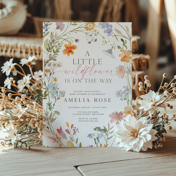 A Little Wildflower Is On The Way Invitation