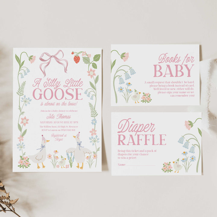 Girl Silly Goose Invitation Set