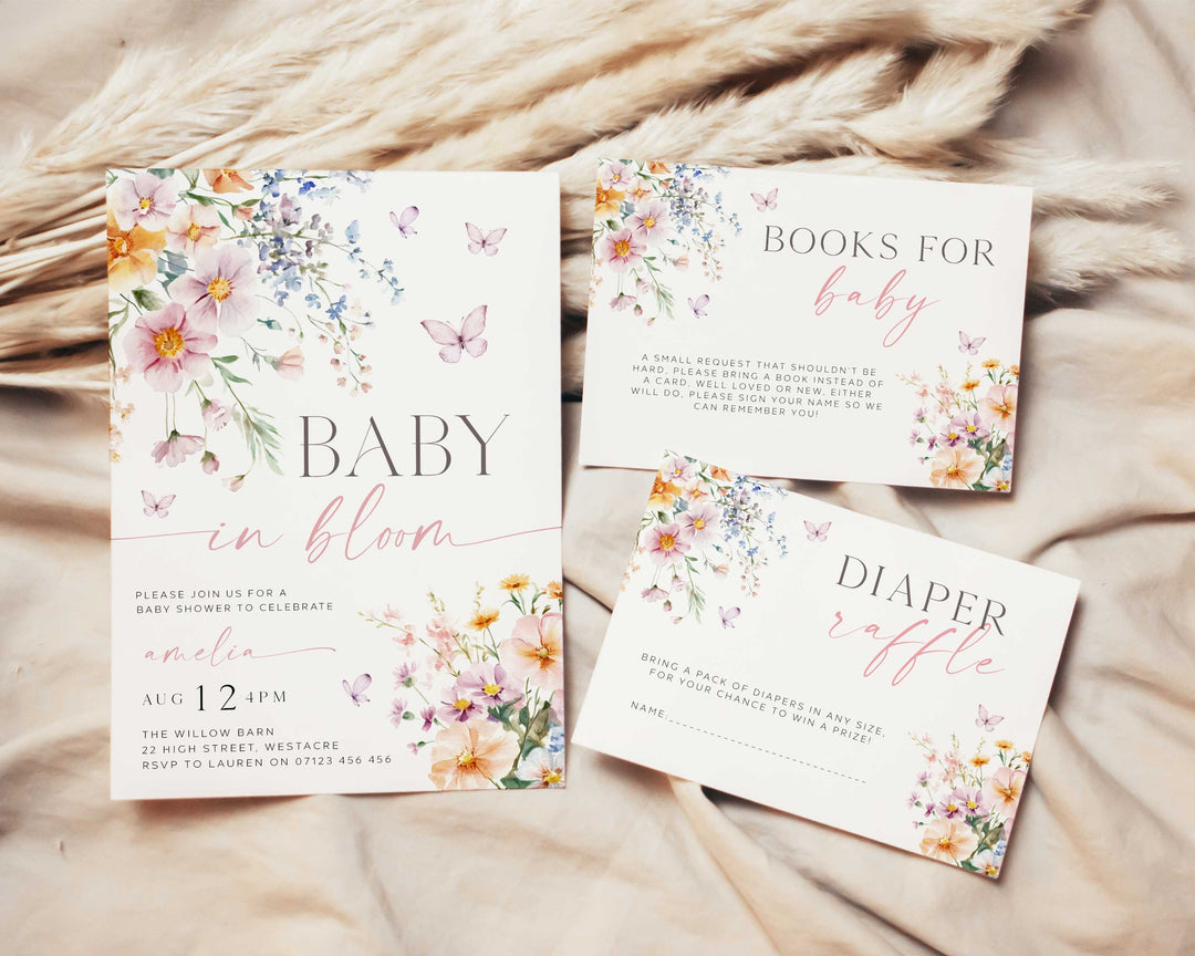 Baby In Bloom Invitation Set