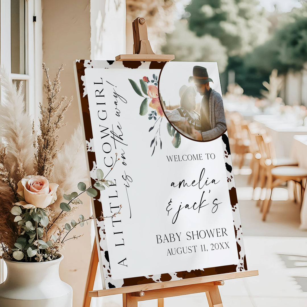 Western Baby Shower Photo Welcome Sign