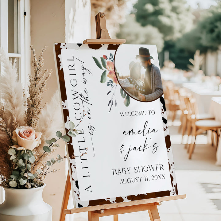Western Baby Shower Photo Welcome Sign