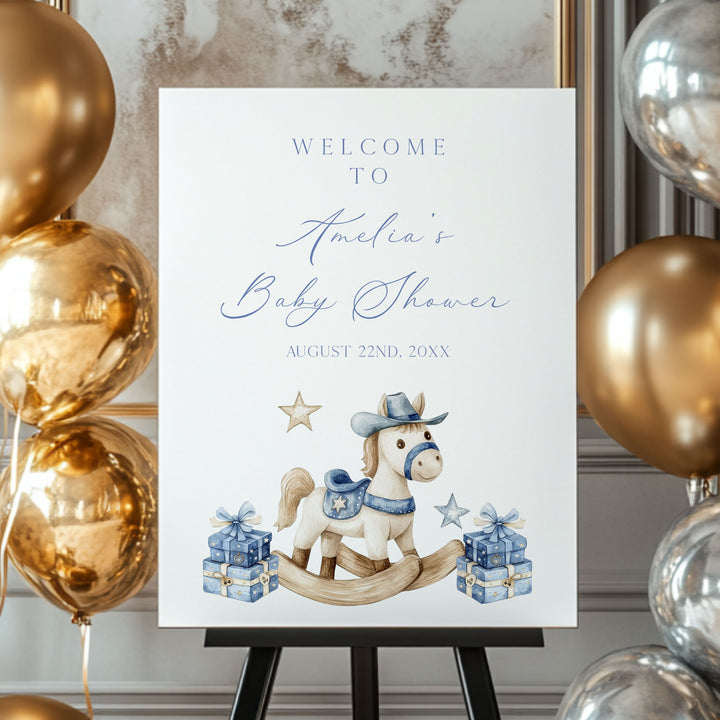 Rodeo Cowboy Baby Shower Welcome Sign