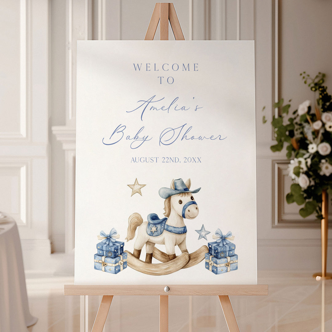 Rodeo Cowboy Baby Shower Welcome Sign