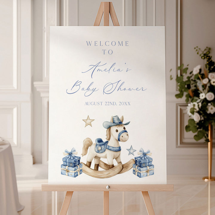 Rodeo Cowboy Baby Shower Welcome Sign