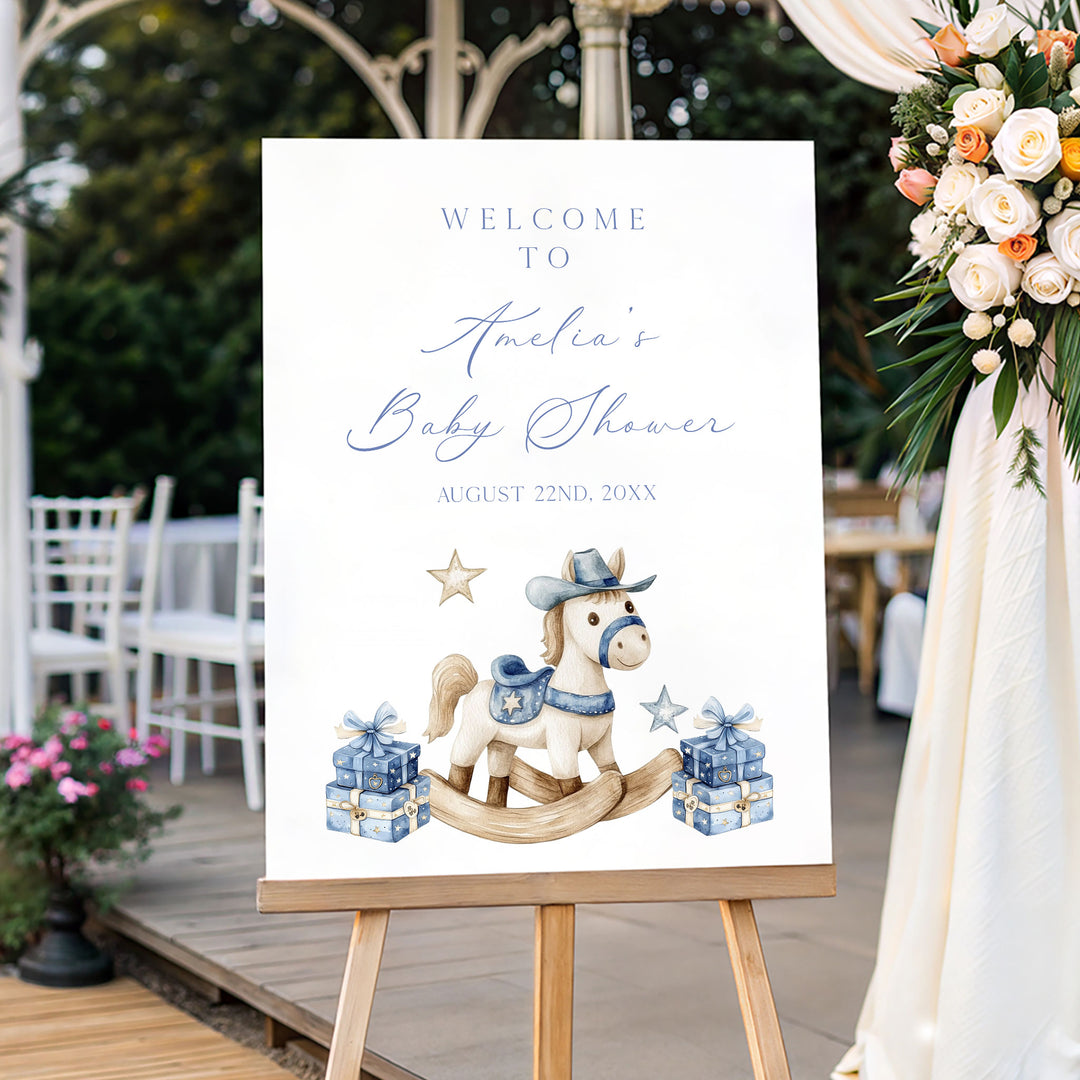 Rodeo Cowboy Baby Shower Welcome Sign