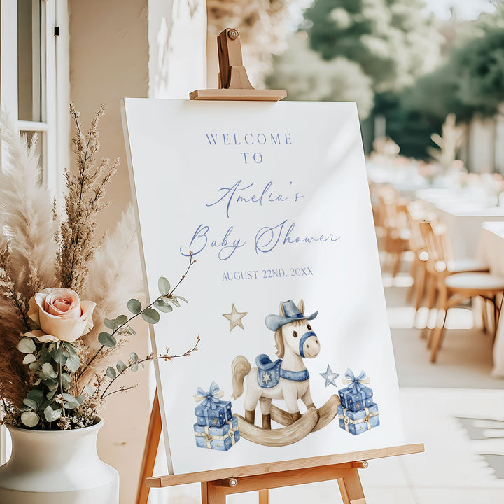 Rodeo Cowboy Baby Shower Welcome Sign