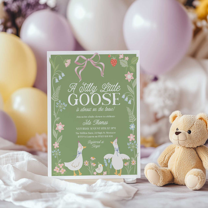 Green Silly Goose Invitation Set