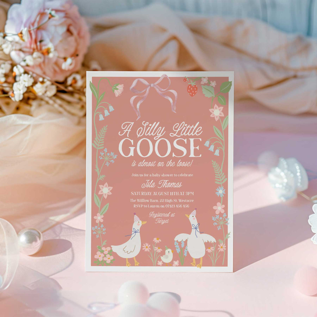 Pink Silly Goose Invitation Set