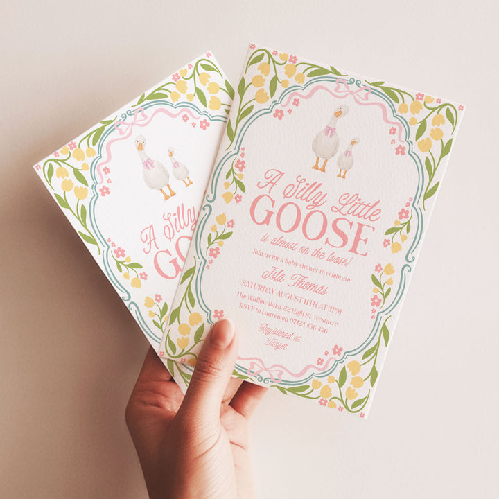 Yellow Silly Goose Baby Shower Invitation