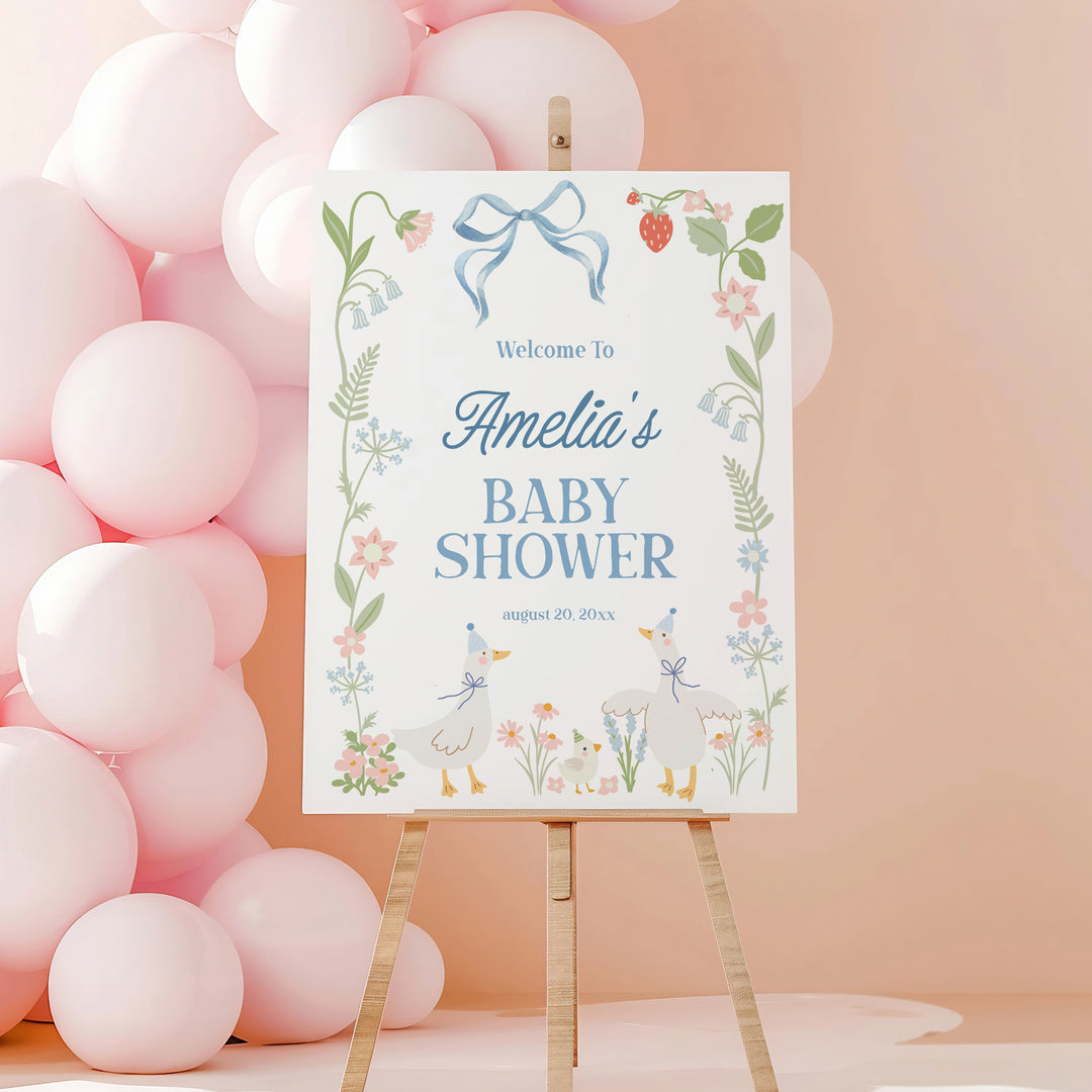 Boy Silly Goose Baby Welcome Sign