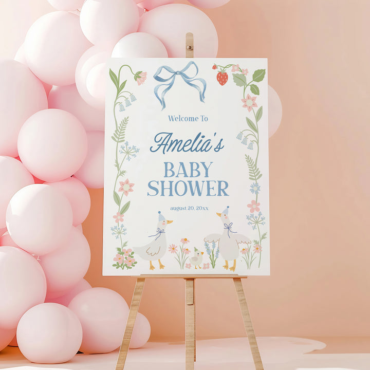 Boy Silly Goose Baby Welcome Sign