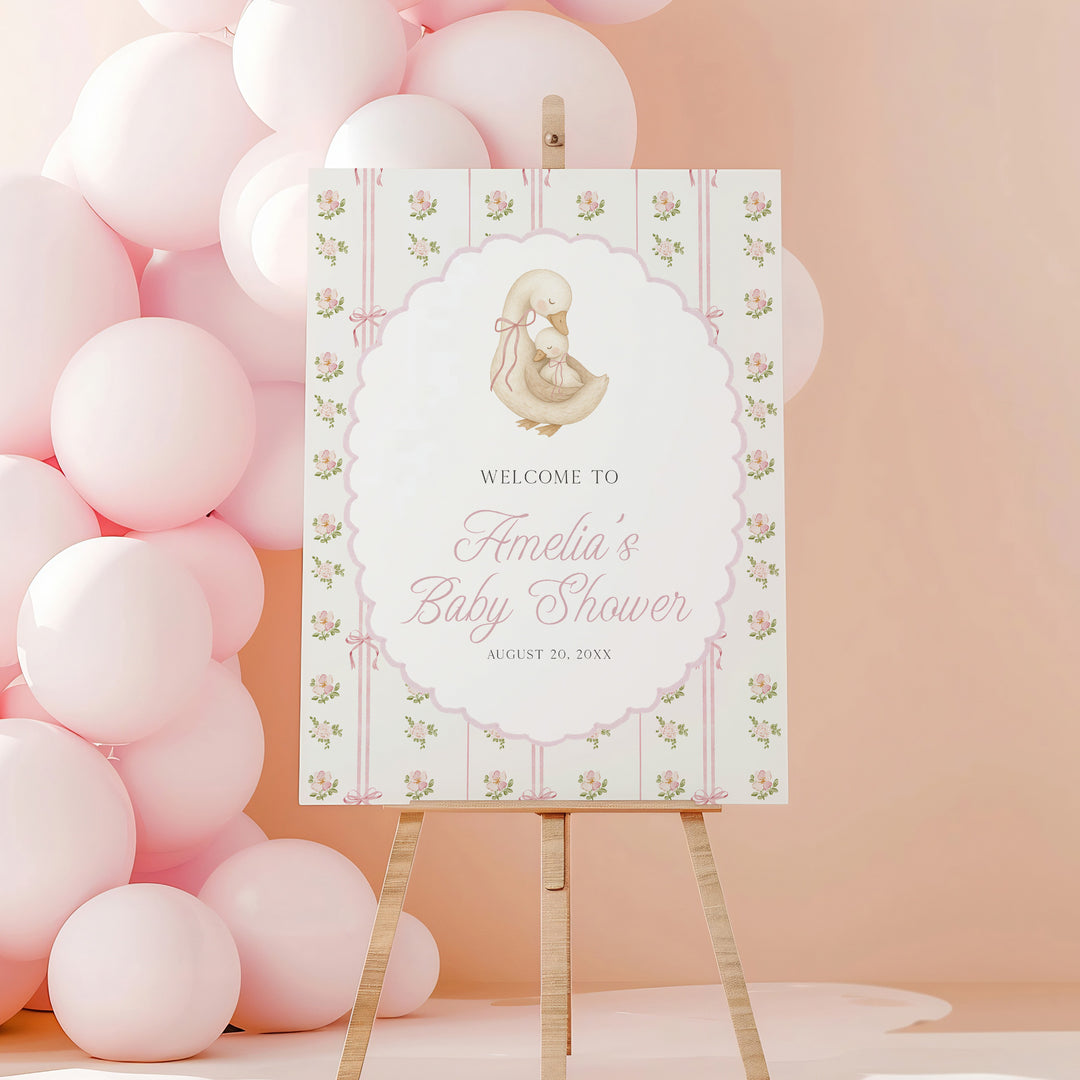 Vintage Silly Goose Baby Welcome Sign