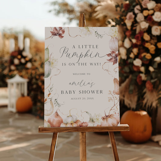 Whimsical Fall Baby Shower Welcome Sign