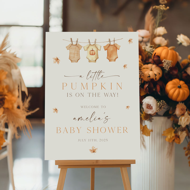 A Little Pumpkin Baby Shower Welcome Sign