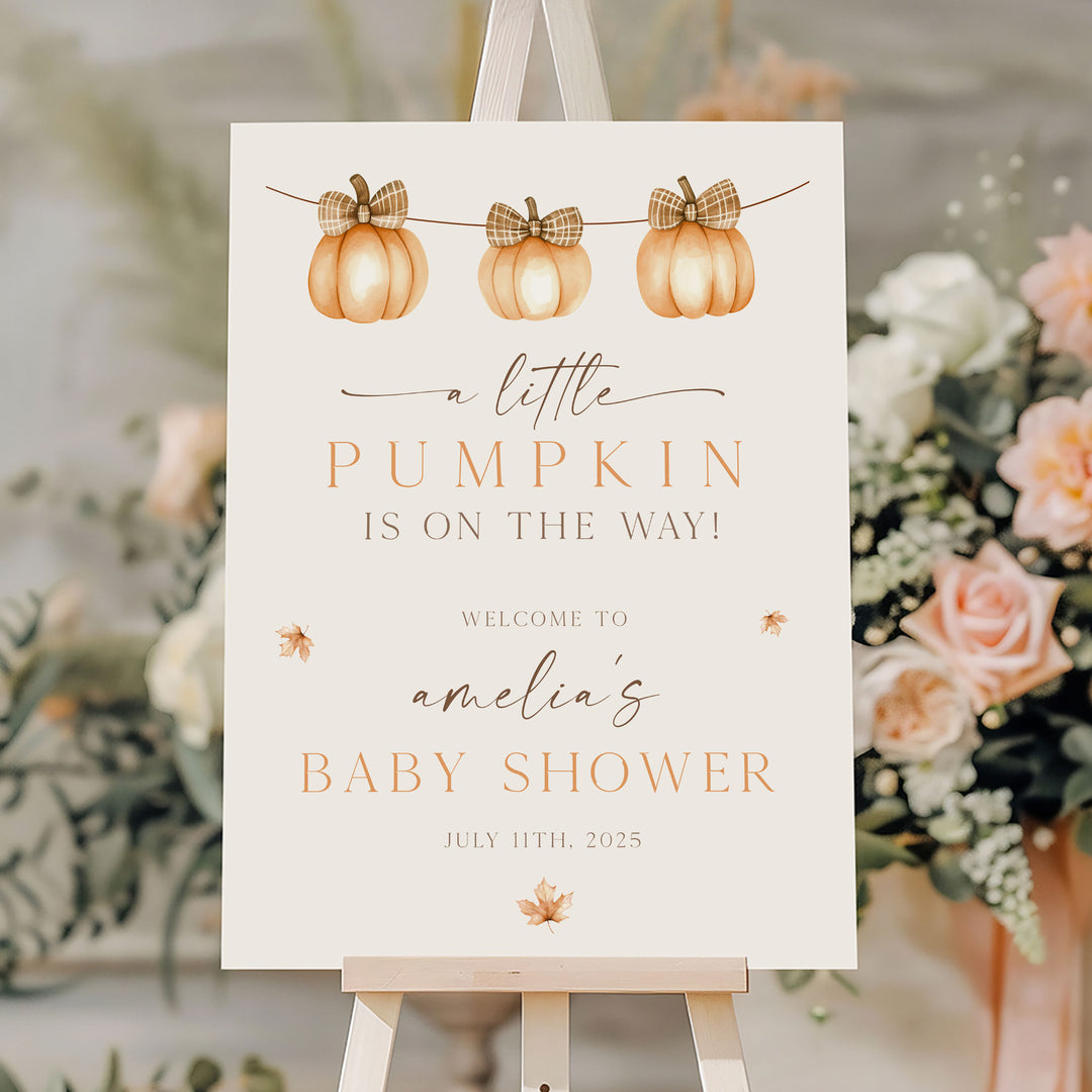 A Little Pumpkin's On The Way Welcome Sign