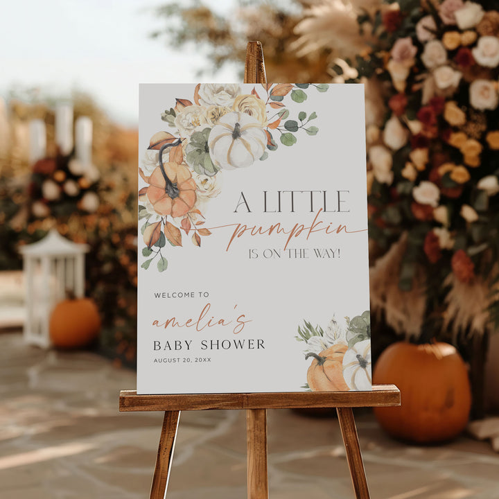 Watercolor Fall Baby Shower Welcome Sign