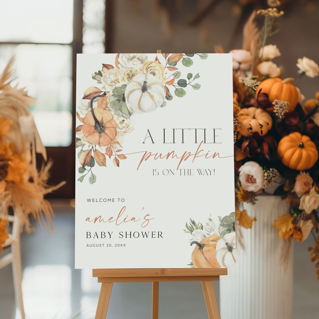 Watercolor Fall Baby Shower Welcome Sign