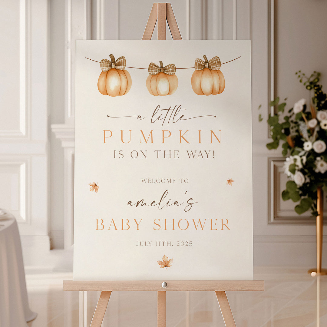 A Little Pumpkin's On The Way Welcome Sign