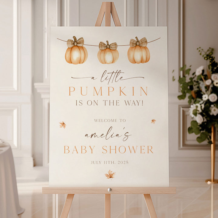A Little Pumpkin's On The Way Welcome Sign