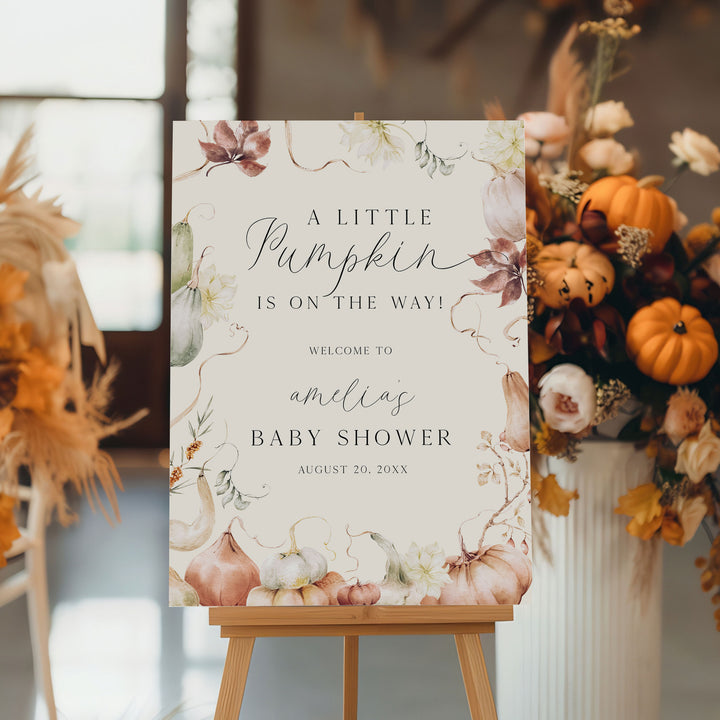 Whimsical Fall Baby Shower Welcome Sign