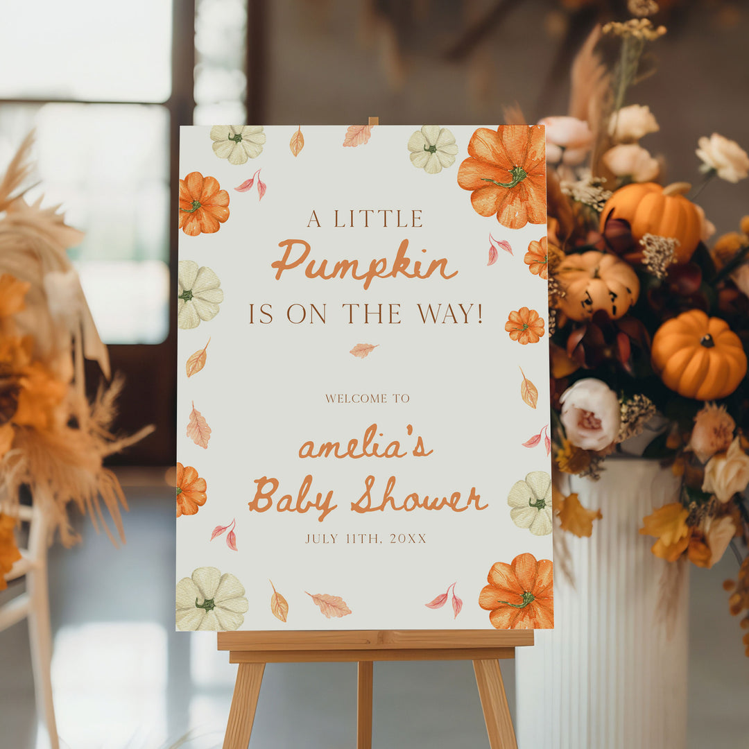 Pumpkin Border Welcome Sign