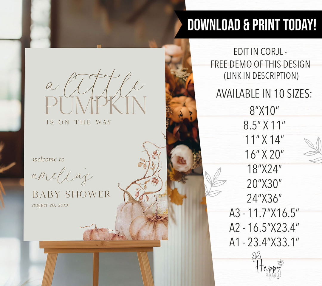 Whimsical Pumpkin's On The Way Welcome Sign