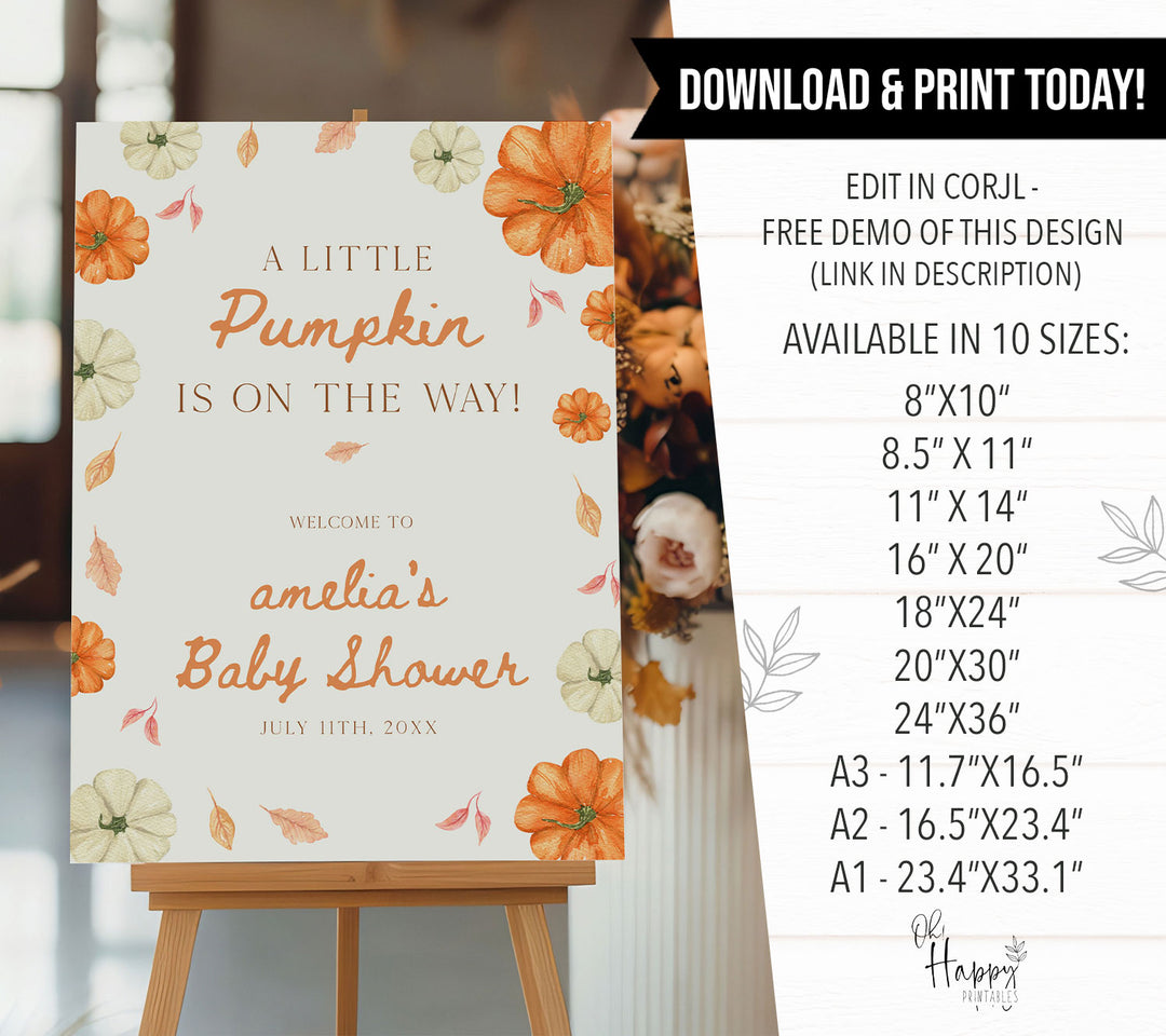 Pumpkin Border Welcome Sign
