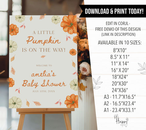 Pumpkin Border Welcome Sign