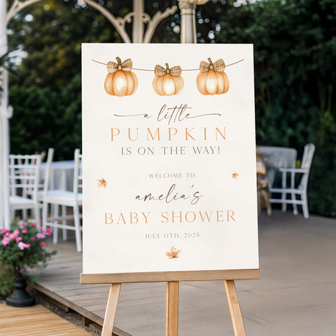 A Little Pumpkin's On The Way Welcome Sign