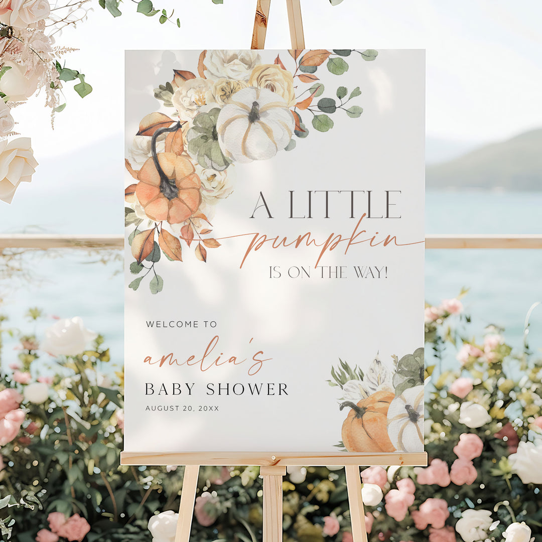 Watercolor Fall Baby Shower Welcome Sign