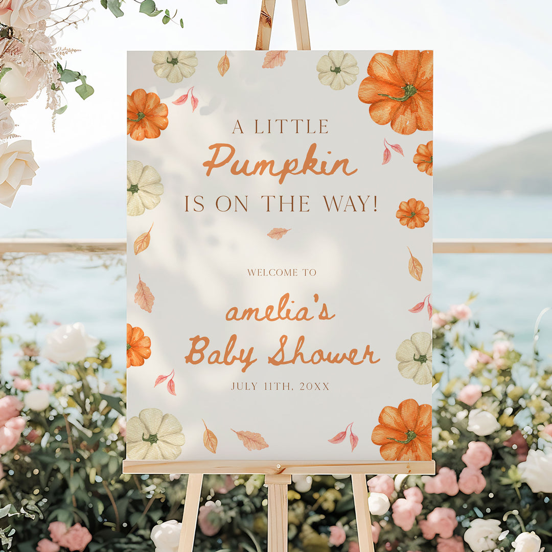 Pumpkin Border Welcome Sign