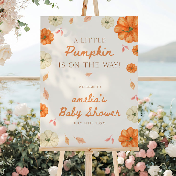 Pumpkin Border Welcome Sign