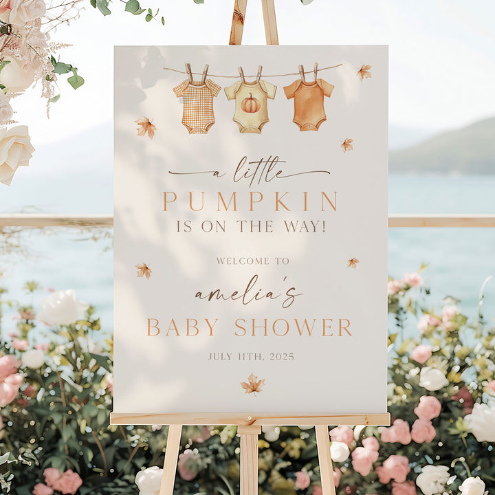 A Little Pumpkin Baby Shower Welcome Sign