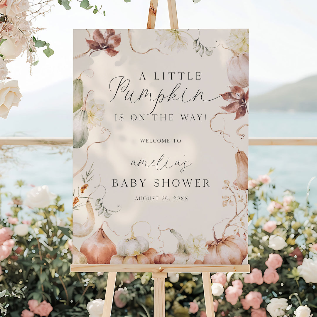 Whimsical Fall Baby Shower Welcome Sign
