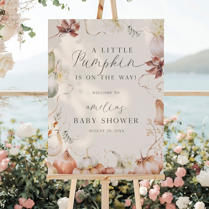 Whimsical Fall Baby Shower Welcome Sign
