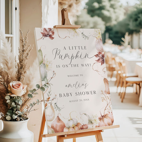 Whimsical Fall Baby Shower Welcome Sign