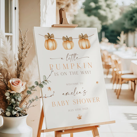 A Little Pumpkin's On The Way Welcome Sign