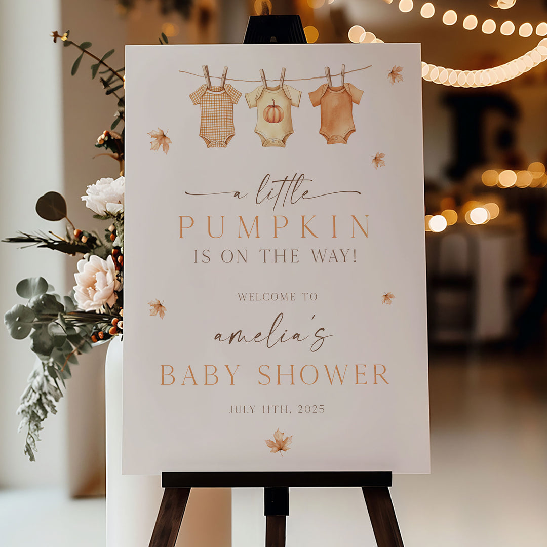 A Little Pumpkin Baby Shower Welcome Sign