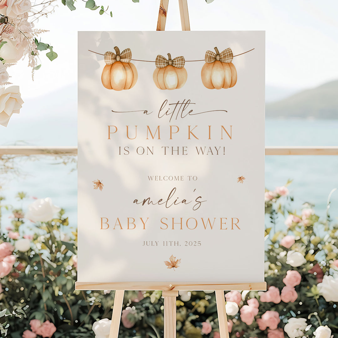 A Little Pumpkin's On The Way Welcome Sign