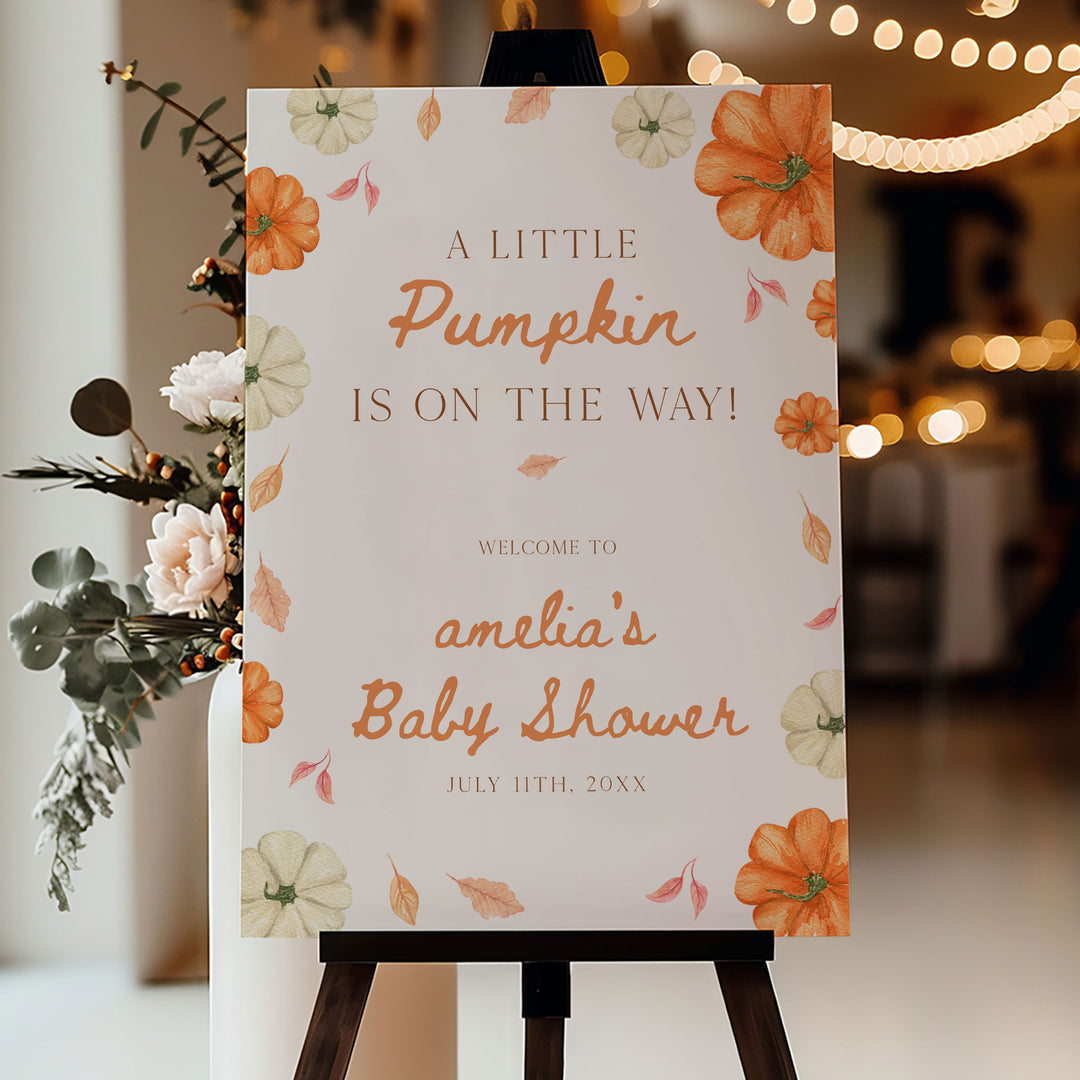 Pumpkin Border Welcome Sign