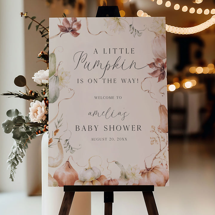 Whimsical Fall Baby Shower Welcome Sign