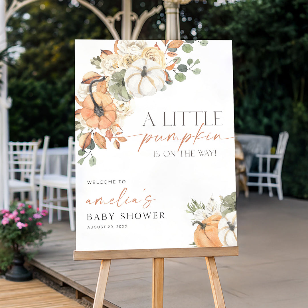 Watercolor Fall Baby Shower Welcome Sign