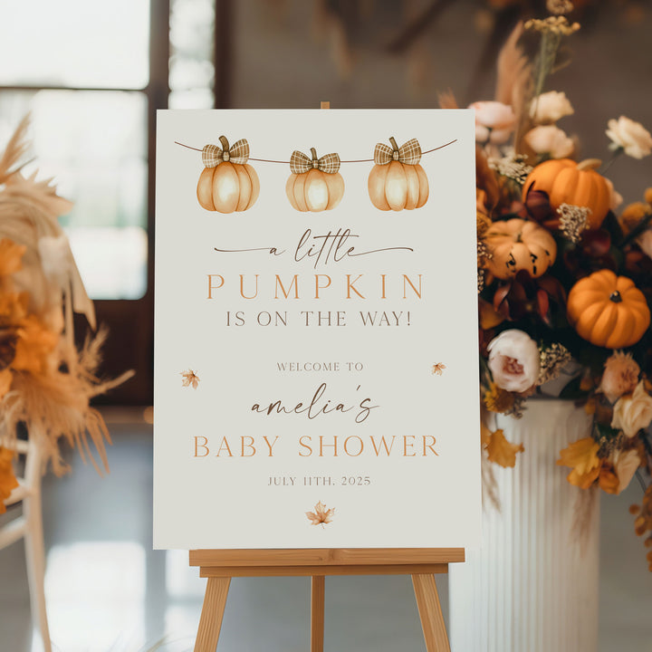 A Little Pumpkin's On The Way Welcome Sign