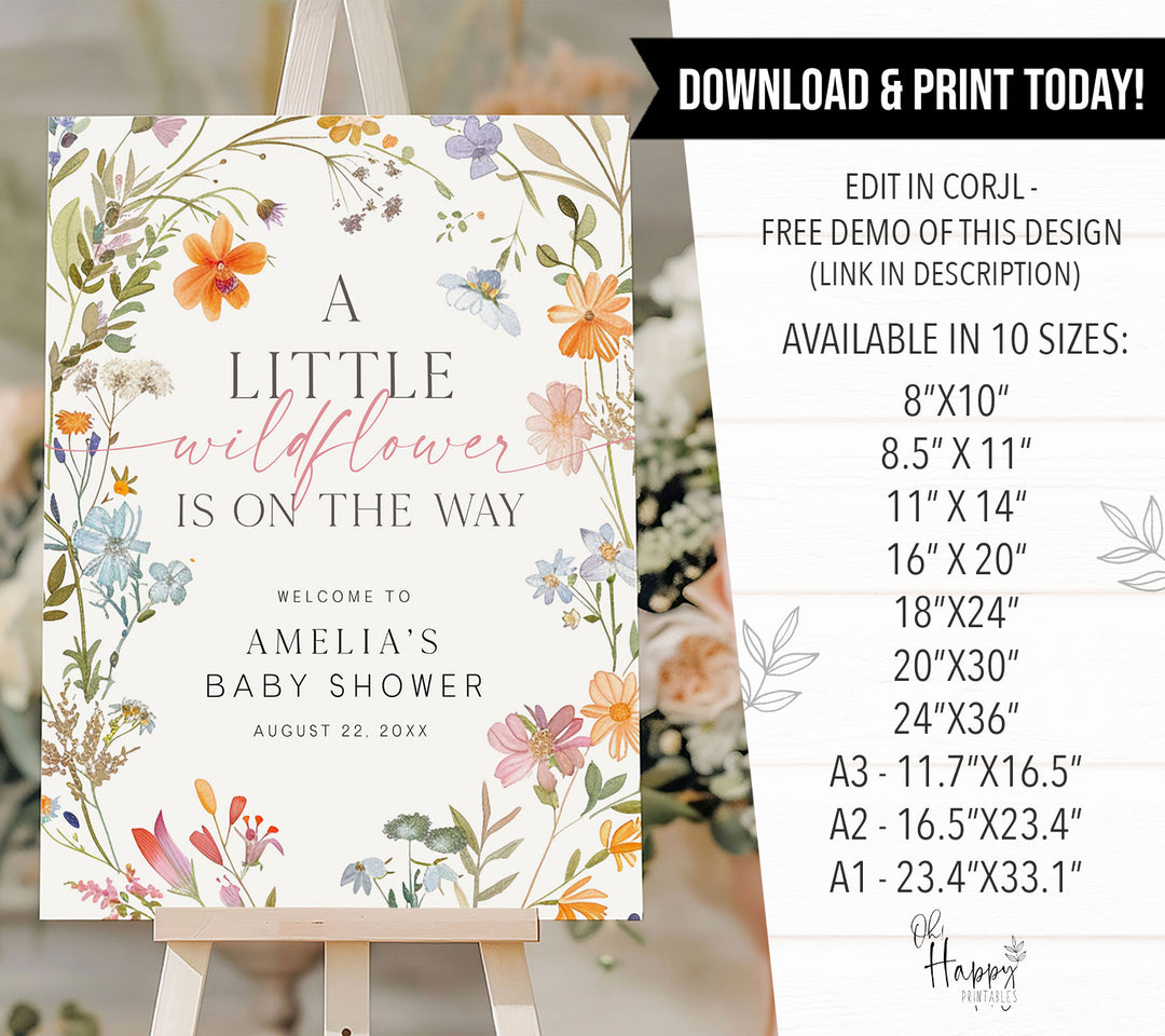 Little Wildflower On The Way Welcome Sign