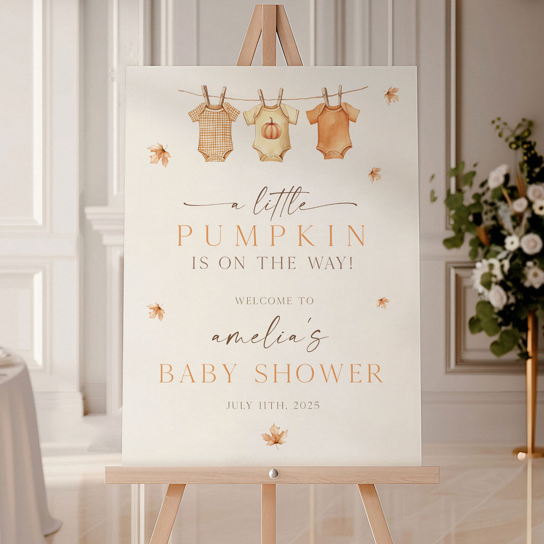 A Little Pumpkin Baby Shower Welcome Sign