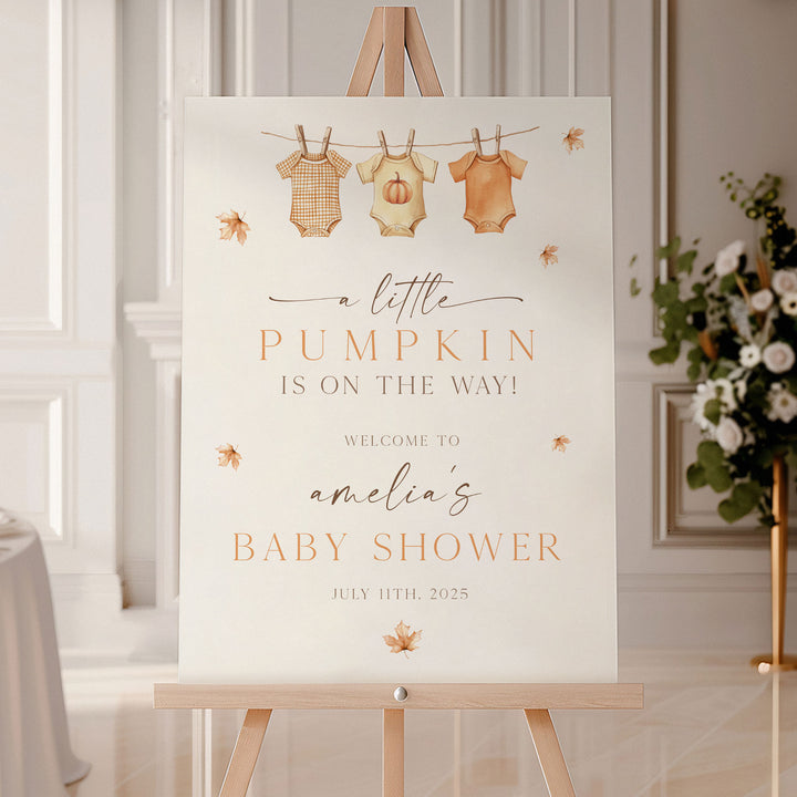 A Little Pumpkin Baby Shower Welcome Sign